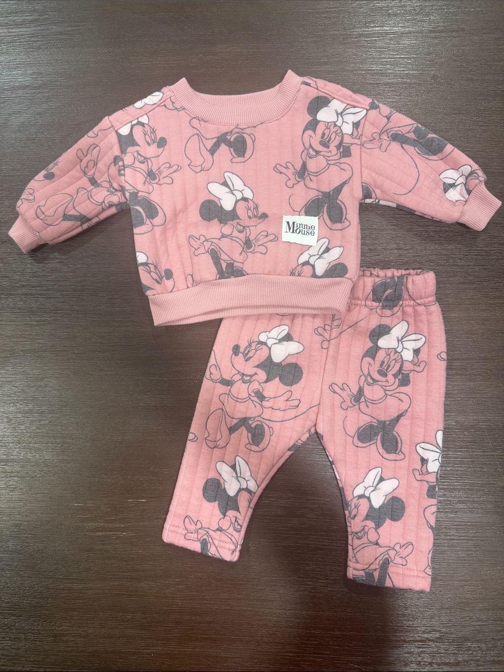 Disney Pink Minnie Mouse Quilted Sweatshirt & Pants Set